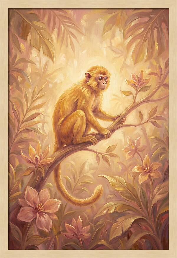 Monkey Among Blossoms
