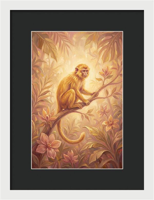 Monkey Among Blossoms