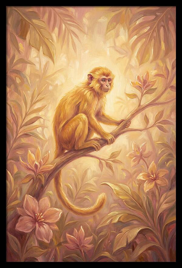 Monkey Among Blossoms