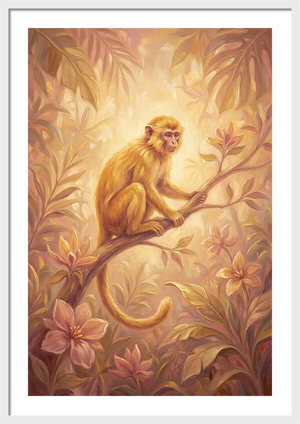 Monkey Among Blossoms