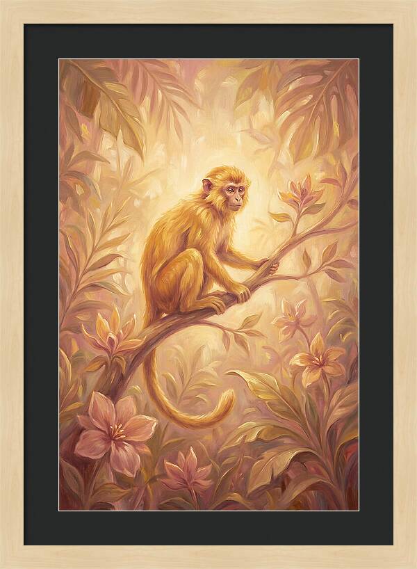 Monkey Among Blossoms