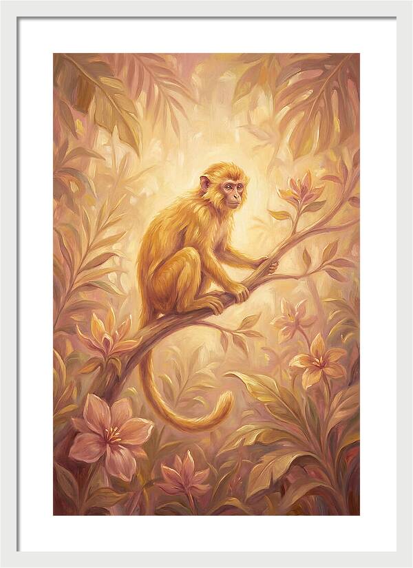 Monkey Among Blossoms