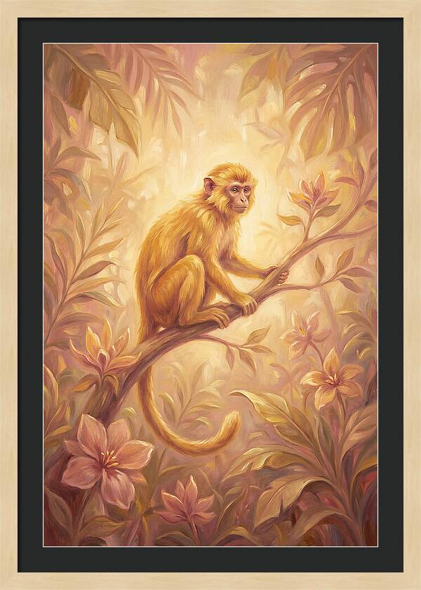 Monkey Among Blossoms