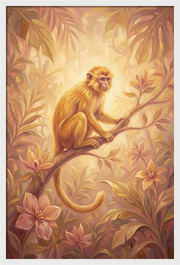 Monkey Among Blossoms