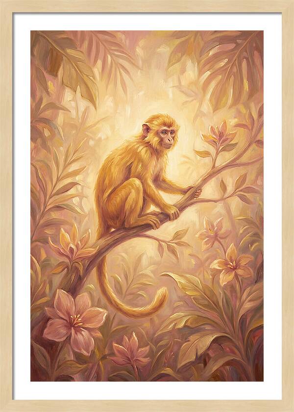 Monkey Among Blossoms