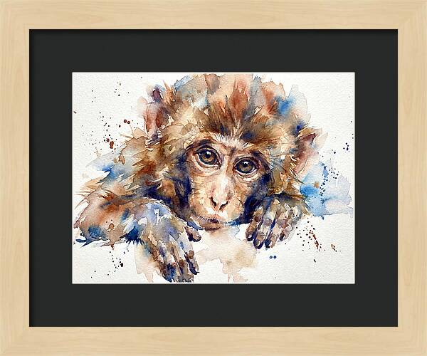 Monkey Watercolor Portrait