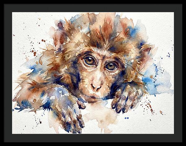 Monkey Watercolor Portrait