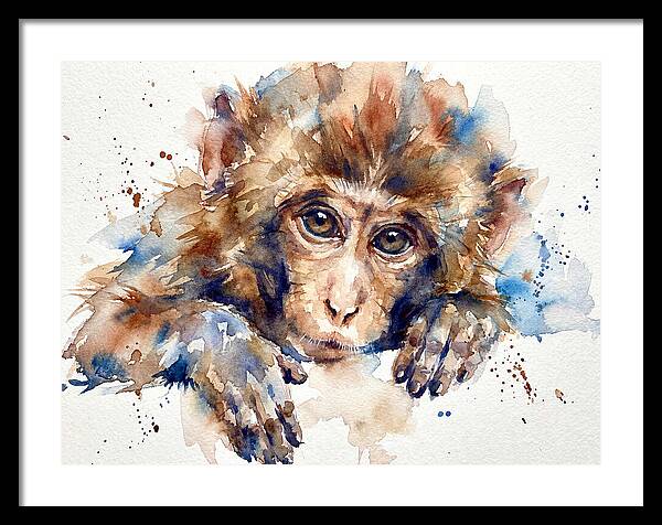 Monkey Watercolor Portrait