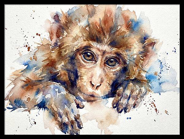 Monkey Watercolor Portrait