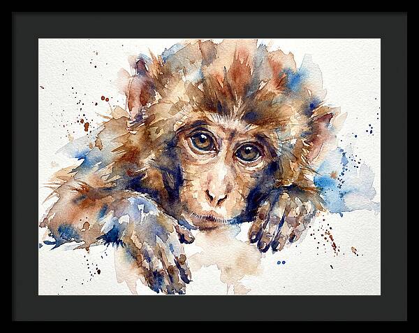 Monkey Watercolor Portrait
