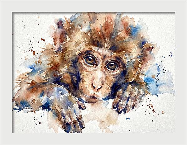 Monkey Watercolor Portrait