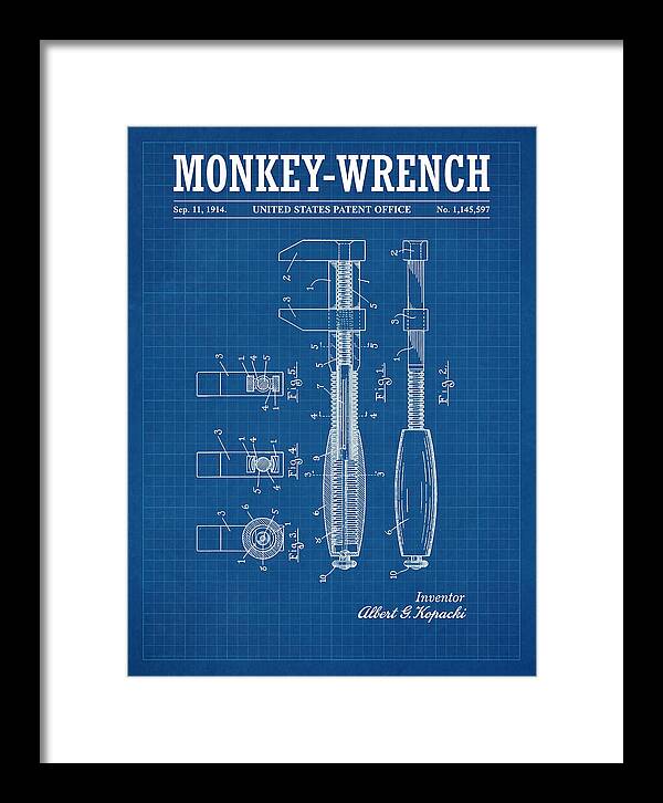 Monkey Wrench Blueprint Patent Us1145597a