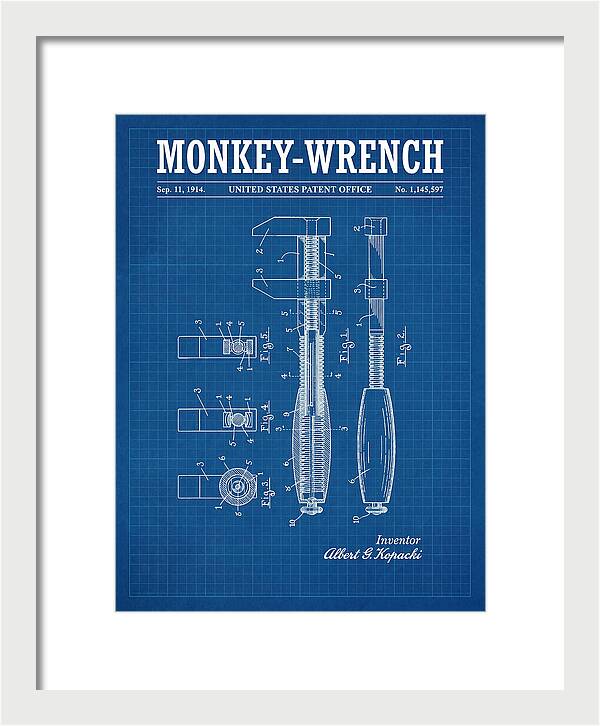 Monkey Wrench Blueprint Patent Us1145597a