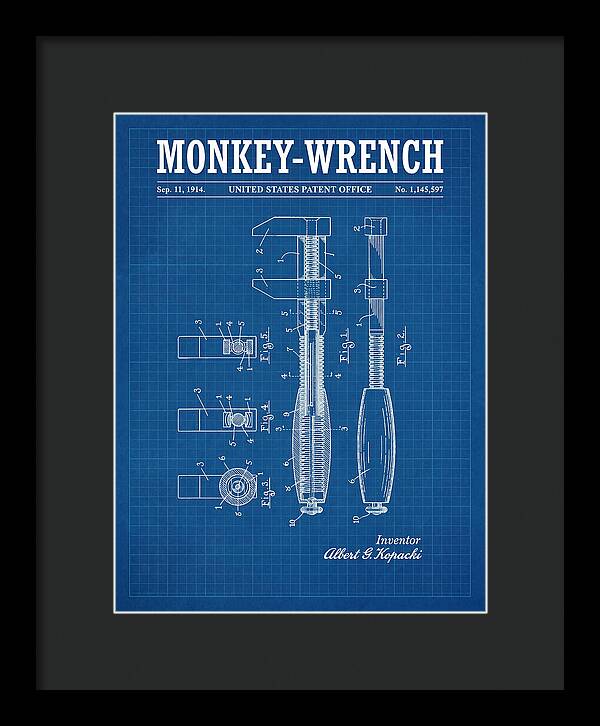 Monkey Wrench Blueprint Patent Us1145597a