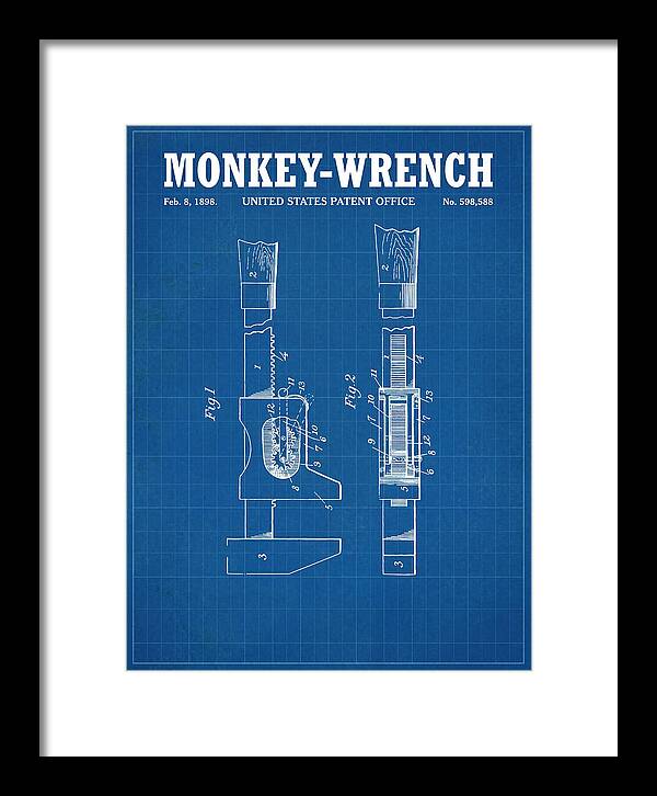 Monkey Wrench Blueprint Patent Us598588a