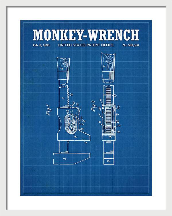 Monkey Wrench Blueprint Patent Us598588a