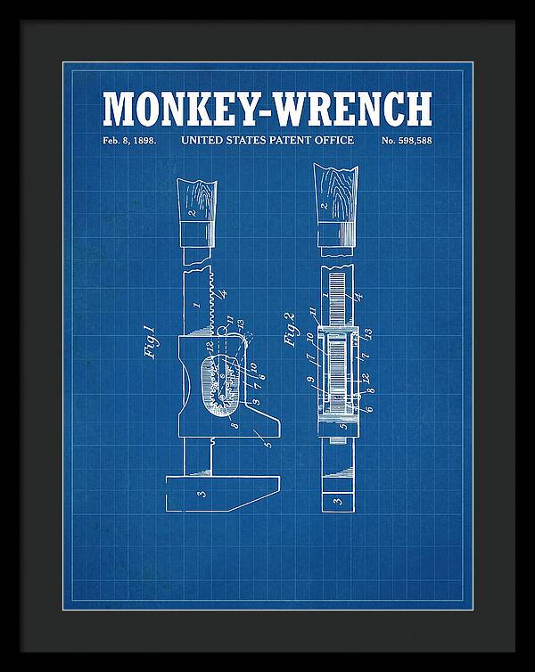 Monkey Wrench Blueprint Patent Us598588a