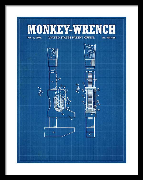 Monkey Wrench Blueprint Patent Us598588a