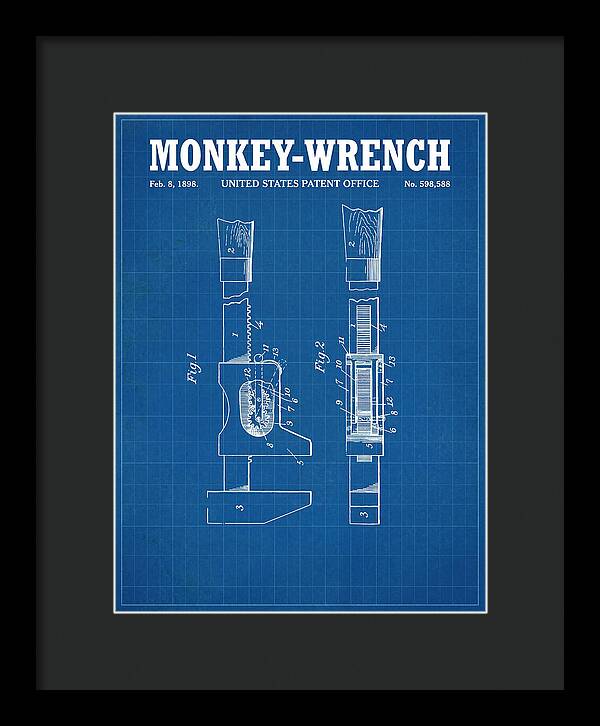 Monkey Wrench Blueprint Patent Us598588a