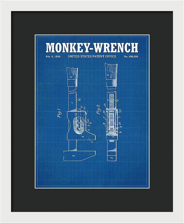 Monkey Wrench Blueprint Patent Us598588a