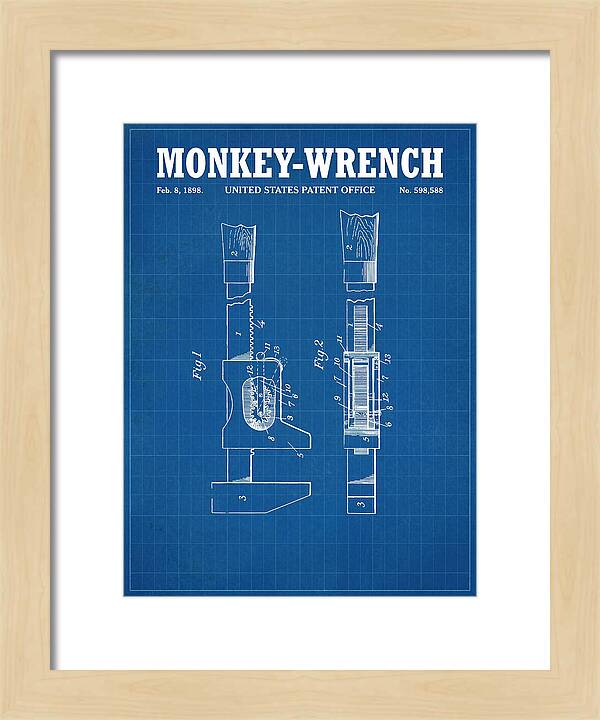 Monkey Wrench Blueprint Patent Us598588a