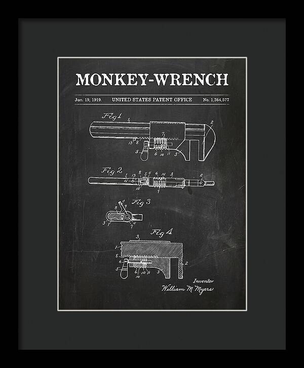 Monkey Wrench Chalkboard Patent Us1364577a