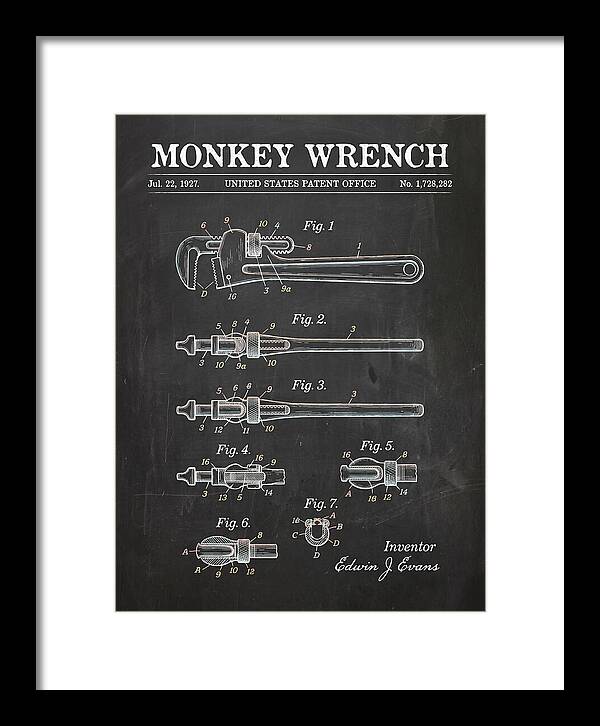 Monkey Wrench Chalkboard Patent Us1728282a