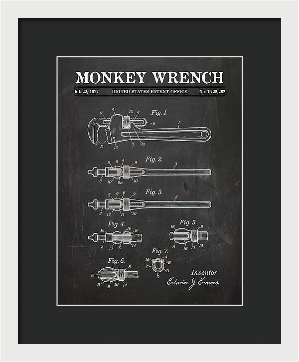 Monkey Wrench Chalkboard Patent Us1728282a