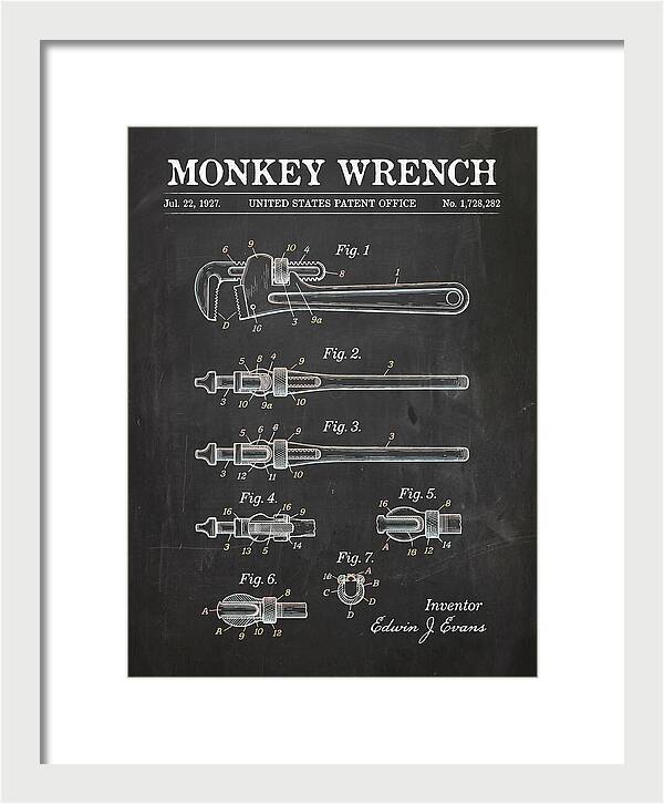 Monkey Wrench Chalkboard Patent Us1728282a