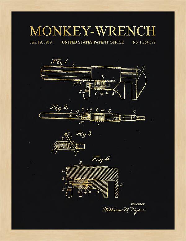 Monkey Wrench Gold Patent Us1364577a