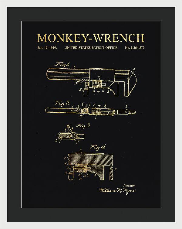 Monkey Wrench Gold Patent Us1364577a