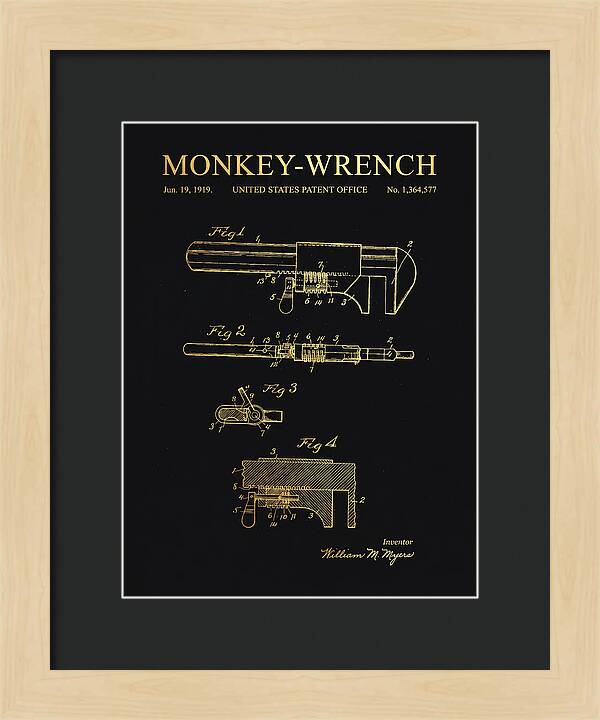 Monkey Wrench Gold Patent Us1364577a