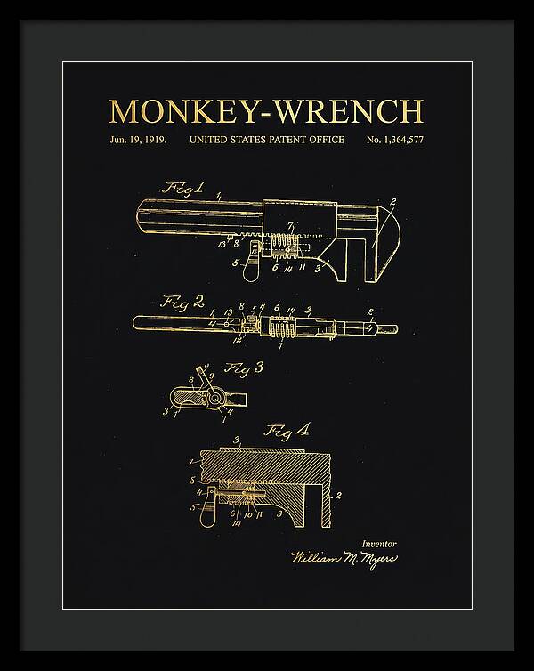 Monkey Wrench Gold Patent Us1364577a