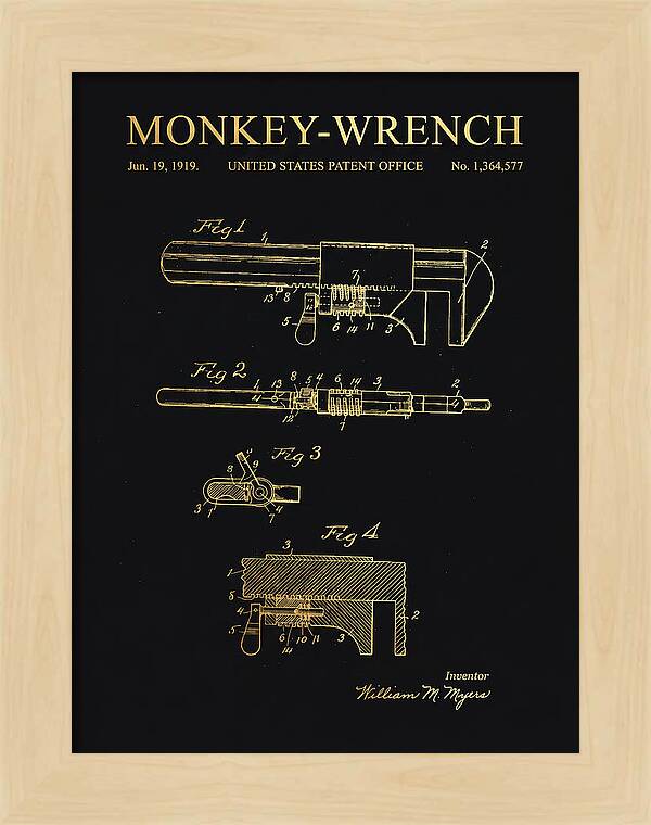 Monkey Wrench Gold Patent Us1364577a
