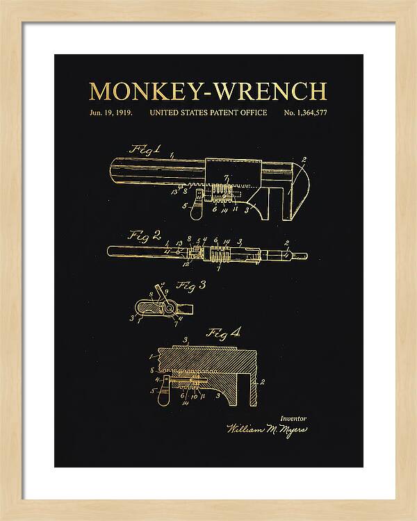 Monkey Wrench Gold Patent Us1364577a