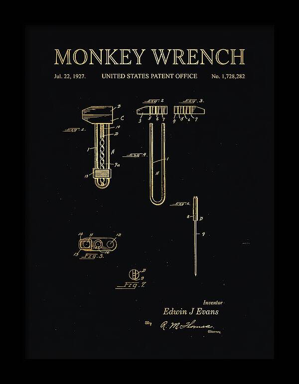 Monkey Wrench Gold Patent Us1728282a