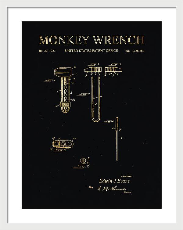 Monkey Wrench Gold Patent Us1728282a