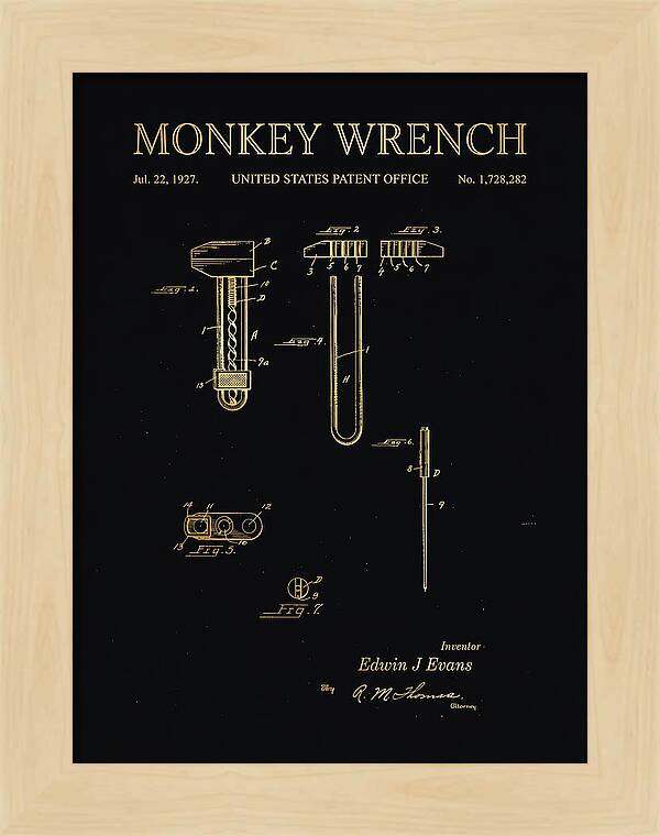 Monkey Wrench Gold Patent Us1728282a