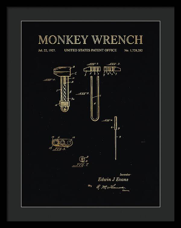 Monkey Wrench Gold Patent Us1728282a