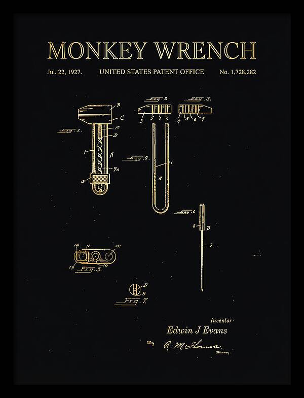 Monkey Wrench Gold Patent Us1728282a