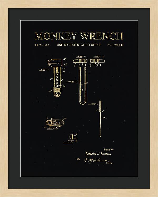 Monkey Wrench Gold Patent Us1728282a