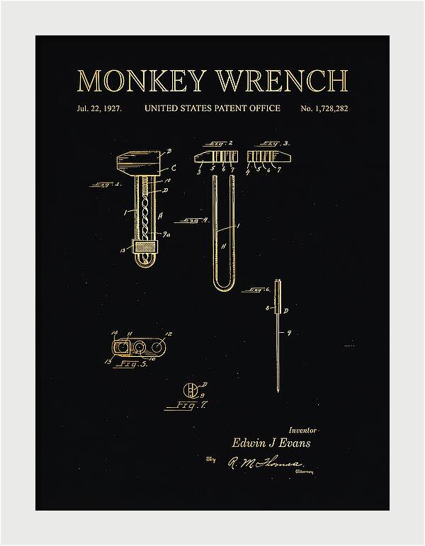Monkey Wrench Gold Patent Us1728282a