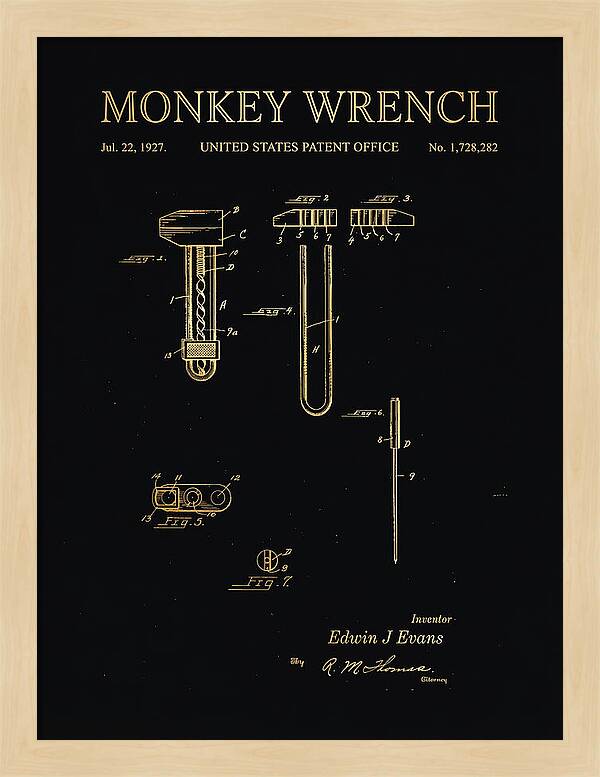 Monkey Wrench Gold Patent Us1728282a