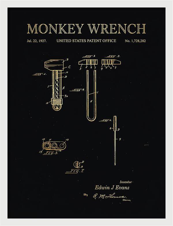 Monkey Wrench Gold Patent Us1728282a
