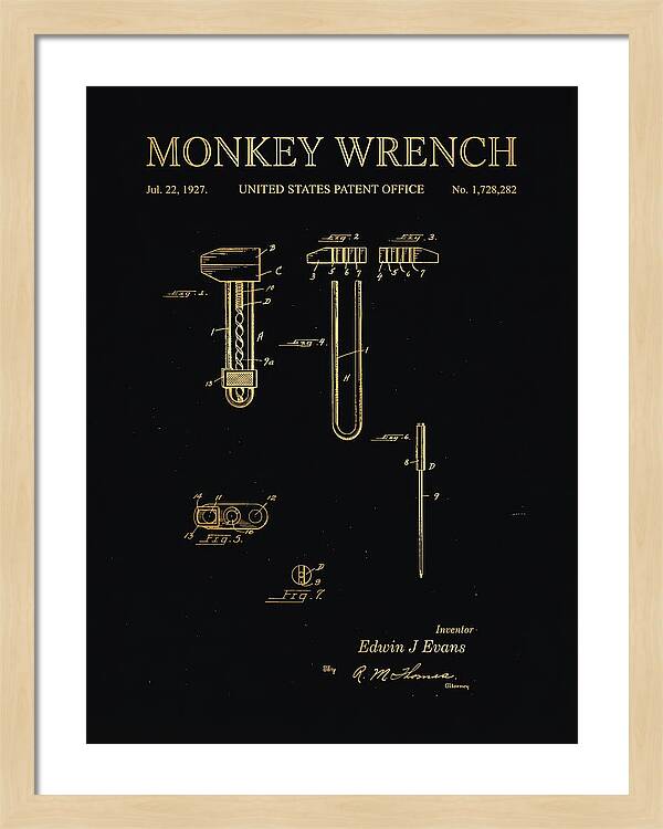 Monkey Wrench Gold Patent Us1728282a