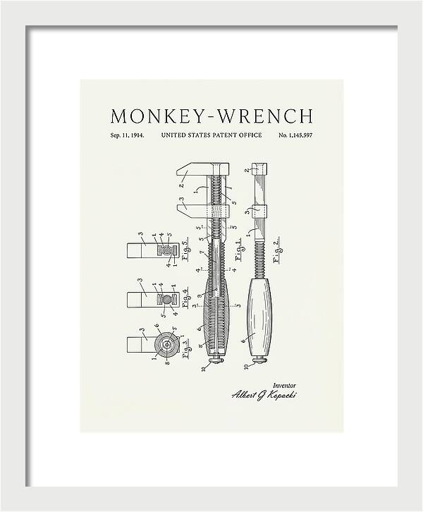 Monkey Wrench Minimalist Patent Us1145597a