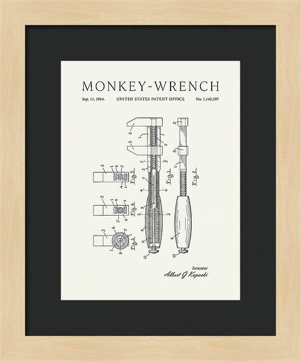 Monkey Wrench Minimalist Patent Us1145597a
