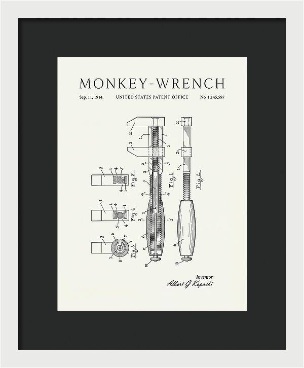 Monkey Wrench Minimalist Patent Us1145597a