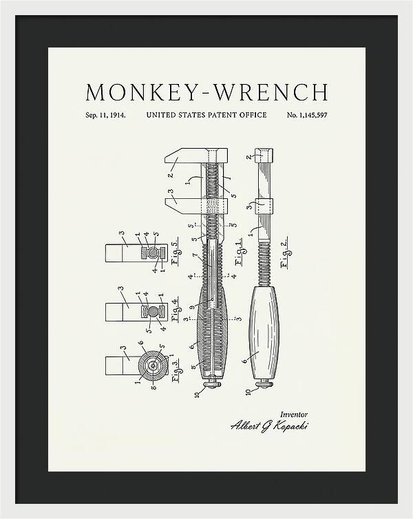 Monkey Wrench Minimalist Patent Us1145597a