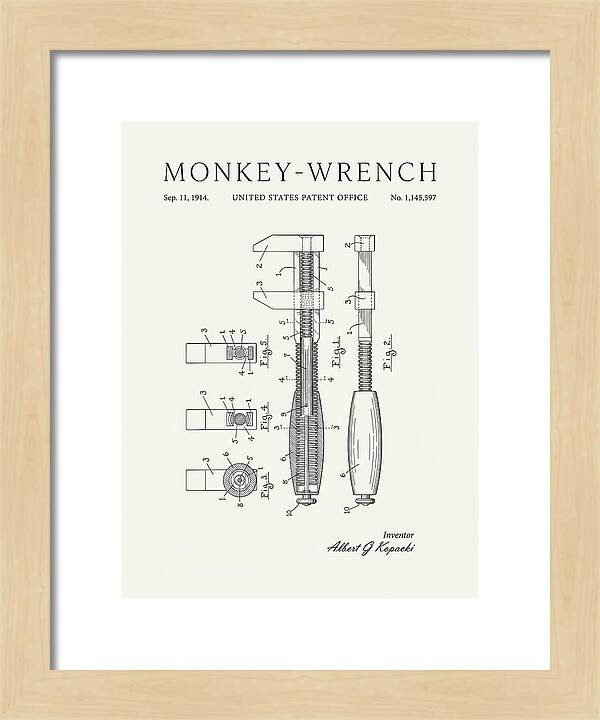 Monkey Wrench Minimalist Patent Us1145597a